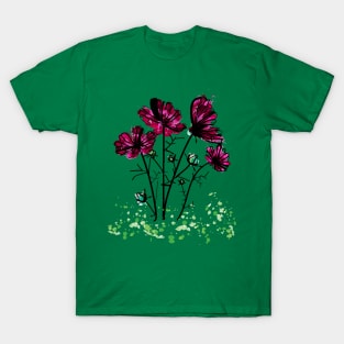 Pink cosmos flowers T-Shirt